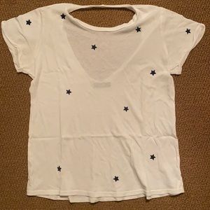 Michael Lauren White Tee with Black Stars